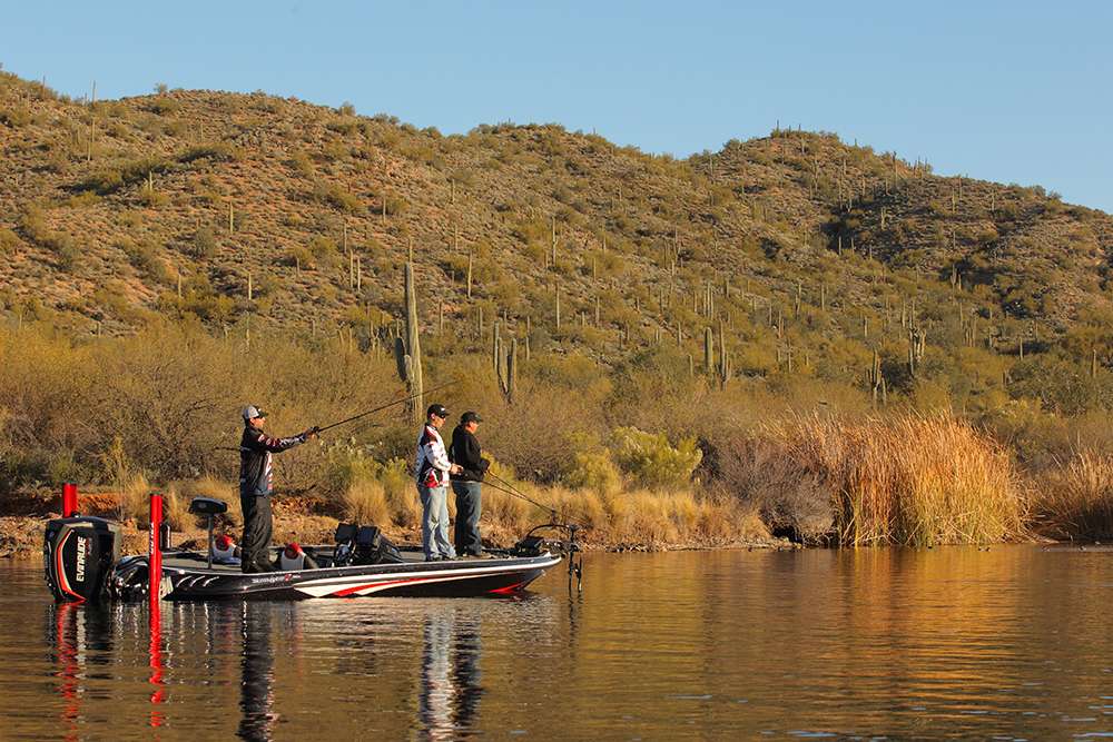 Brett Hite, Brad Knight and Scott Owens are fishing as a team.