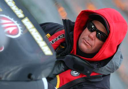 Kevin VanDam didn't boat a limit on Day One, but still was inside the top 40.