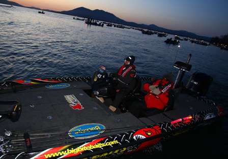 Russ Lane idles by the dock before getting underway in the Golden State Shootout.