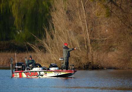 Matt Reed makes a cast early on Day Two of the Golden State Shootout.
