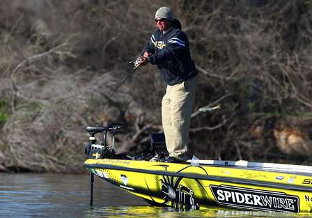 Bobby Lane fires a cast on Day Two of the Golden State Shootout.