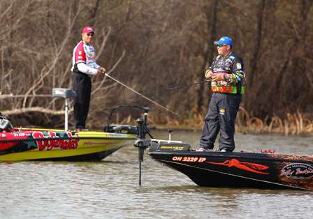 Guy Eaker and Bill Lowen have been sharing water all week, but it keeps producing.