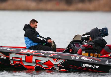 Randy Howell slips a cull tag onto this fish on Day Four of the Golden State Shootout.