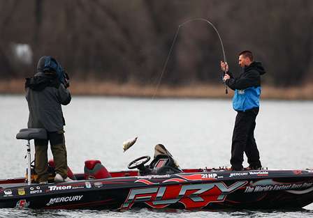 Unfortunately for Howell, the bass is another small one and he knows he needs a monster to make a run at the leaders.