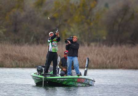 Byron Velvick set the three-day BASS tournament record on Clear Lake using a swimbait and has spent much of this week with the same lure.