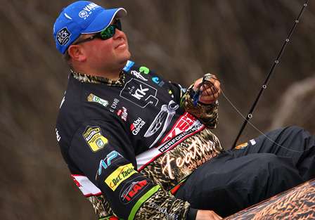 Lowen has alternated between chatterbaits and swimjigs throughout the Golden State Shootout.