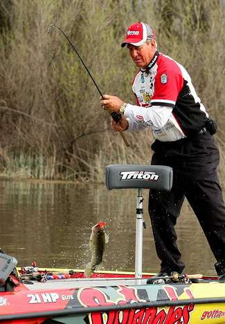 Bass were flying between Guy Eaker and Bill Lowen, both catching plenty of fish on Sunday.
