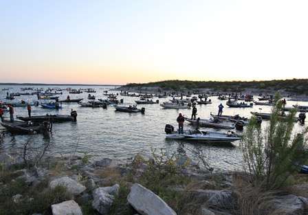 The Diablo East ramp on Lake Amistad was literally stuffed with bass boats, and there were still more than 50 left to launch.