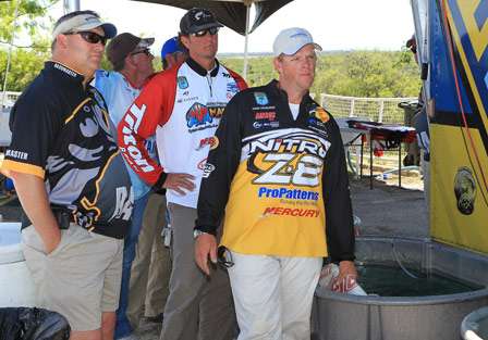 And then there were five. Five pros were left to weigh in to determine the champion of the Bassmaster Central Open 1 on Lake Amistad.