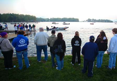 Family members and spectators gathered on the shores of Smith Mountain Lake to observe the morning takeoff. 