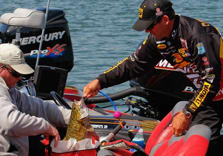Kevin VanDam's best fish on Day Three was a nice smallmouth. 