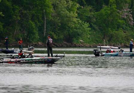Similar to the first two days on Pickwick Lake, several anglers were fishing just below Wilson Dam. 