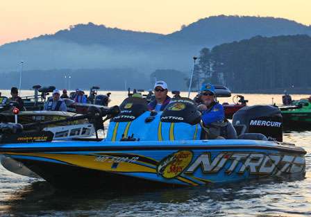 Mist rises early in the morning over Lake Guntersville as Rick Clunn prepares for another day on the fabled reservoir.