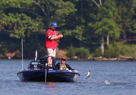 Cliff Pace caught an early limit on Day One and was culling fish.