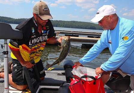 Jeff Kriet came to the scales early to make sure his fish were released alive and well. 