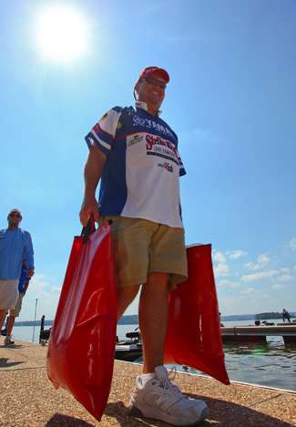 Davis needed two weigh-in bags to bring his fish to the scales.