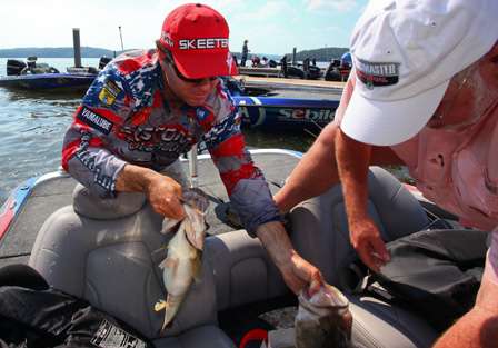 Wade Grooms said his day started slowly, but was helped by two big fish at the end of the day.
