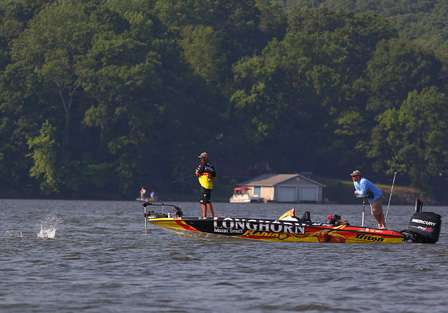 As the ESPN camera boat pulled away, Kriet was still catching fish. 