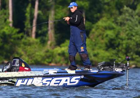 Cliff Pace started Day Three on Lake Guntersville in 8th place with 46 pounds, 3 ounces. 
