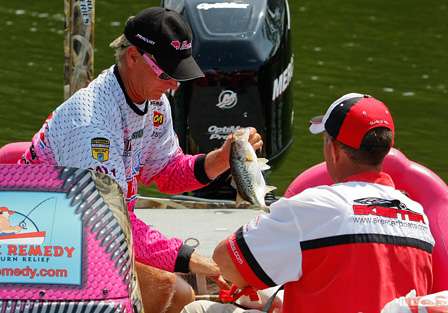 Kevin Short had a tough Day One on Clarks Hill and was one fish short of a limit. 