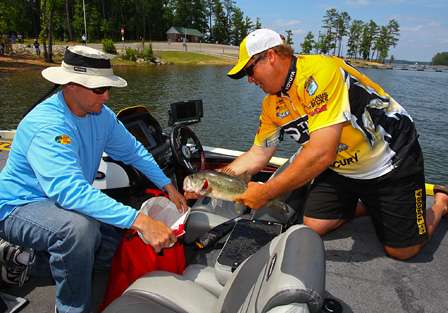 Terry Scroggins brought 17 pounds, 1 ounce to the scales on Thursday, and is in second place behind tournament leader Jeff Kriet. 