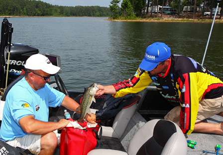 Bradley Hallman caught 10 pounds, 8 ounces on Day One and is in 33rd place. 