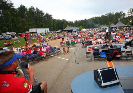 A large crowd turned out at Wildwood Park in Evans, Ga., for the Day Three weigh-in of the Pride of Georgia.