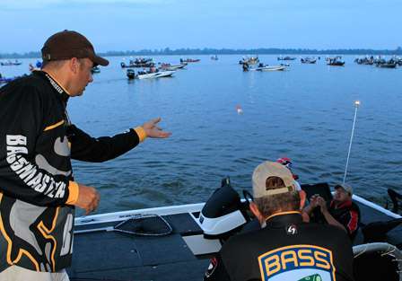 BASS staff inspect boats and assign numbers as the launch gets into full swing.