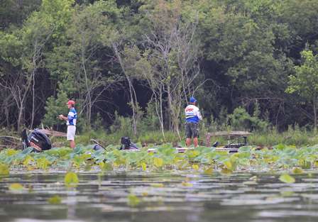 Many anglers work in and out and around the area where Schuff and Miller had been all week, but few put in the effort Schuff and Miller put forth in the bass in this area.