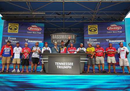 The top 12 takes the stage at the end of the Day Three, and will fish on Saturday for $100,000.
