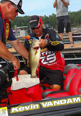Kevin VanDam caught 21 pounds, 11 ounces on Day Three, and has led the Tennessee Triumph since Day One. 