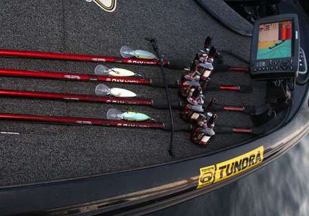 It isn't a surprise to find the front of Kevin VanDam's boat covered in crankbaits.