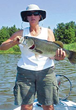 <strong>Susan Loeffler</strong>
<p>
	10 pounds, 8 ounces<br />
	Lake Eustis, Fla.<br />
	Zoom Trick Worm (junebug)</p>
