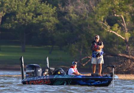 Oklahoma's Tommy Biffle, fishing his home lake, was a huge favorite going into Day One. 
