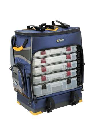 <b>Plano FTO Elite</b><br/>This upright tacklebox is made to hold most any anglers' arsenal of baits comfortably. It has a large center compartment for several Plano boxes as well as pockets to accommodate all of your accessories.