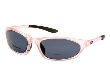 <b>Ono's Trading Co. Tuscadero</b><br>Ono's is offering three new frames for slender or small faces with a bifocal option. The Tuscadero is pink with gray lenses.