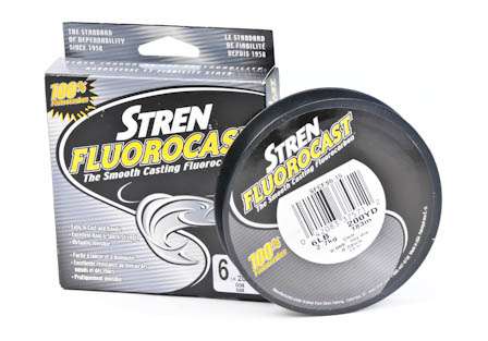 <b>Stren Fluorocast</b><br>Fluorocast is a fluorocarbon that is made to be as limp as possible to facilitate smooth casting. It is 100 percent fluorocarbon rather than a mixture or fluorocarbon-coated line.