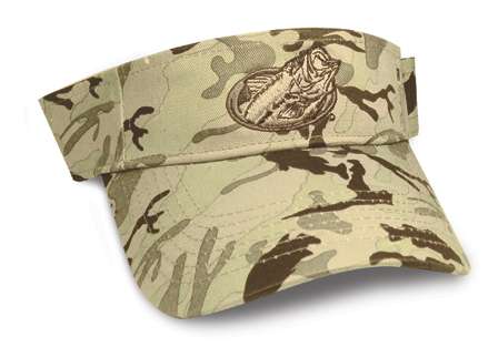 <b>Flying Fisherman Visor</b><br>This visor features original, all-over camo-colored fish patterns with a coordinating game fish embroidered on the front. The Fish Camo design colors include freshwater green, shallow water gray and inshore brown.