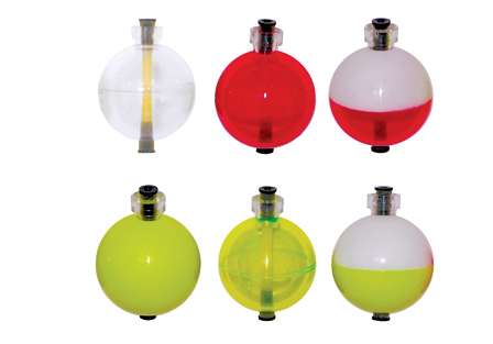 <b>Rainbow Plastics Round A-Just-A Bubble bobber</b><br>The Round A-Just-A-Bubble hails back to the classic 'round' bubble style familiar to generations of fishermen. This 1 1/2-inch float is available in six high-visibility colors.