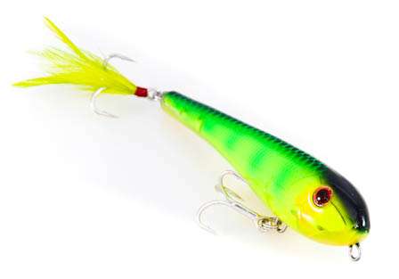 <b>River2Sea WideGlide</b><br>This walking bait glides rather than zigs and zags. The 8-inch subsurface version will move back and forth several feet while moving forward very little and is nearly neutrally buoyant.