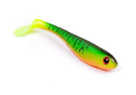<b>Berkley Split Belly swimbait </b><br>This swimbait has the appearance of a hollow belly, but instead the belly has a hook-accommodating slit for easy rigging and sure hooksets. A boot tail kicks and thumps upon retrieve.