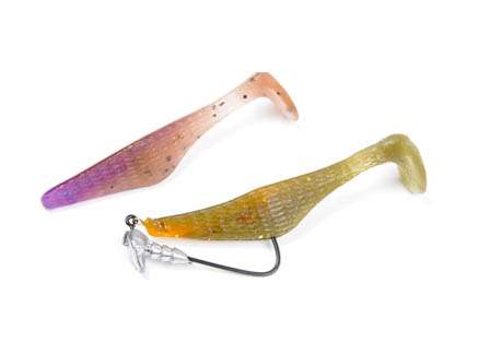 <b>Optimum Micro Diamond  </b><br>Optimum has scaled down its popular Double Diamond swimbait to micro proportions. This tiny version is small enough to be a bladed jig trailer, fished on its own or hung on the supplied jighead as a finesse swimbait.