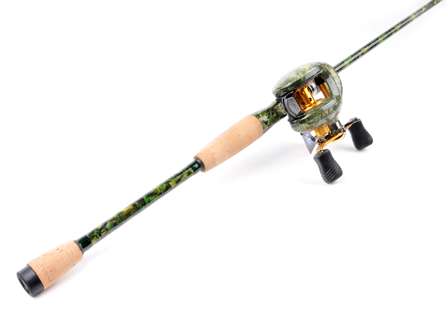 <b>Ardent/Lamiglas C400/XC704 Fishouflage Bass Combo</b><br>Here's the winner in ICAST's Best Combo category. This camouflage-pattern bass combo features a 7-foot Lamiglas Certified Pro rod blank and a 6.3:1 Ardent C400 reel.