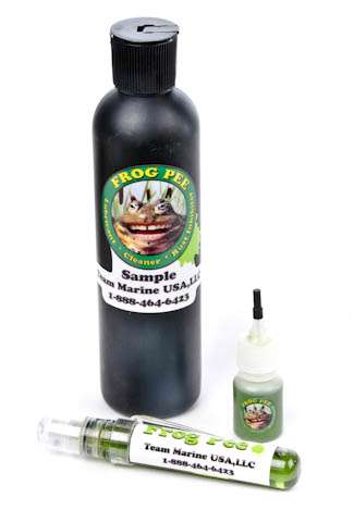 <b>Team Marine USA Frog Pee</b><br>It may not sound like it, but Frog Pee is a cleaner, a lubricant and a protectant. It's been proven safe for all surfaces and materials and over 62 years of research.
