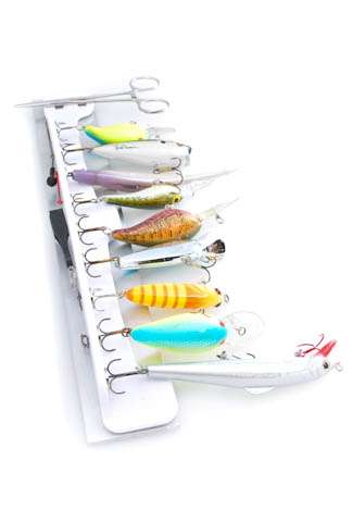 <b>Magnetic Marine Products Gear Grabbar</b><br>This handy storage product keeps baits, pliers, hooks, etc., safely out of the way by use of powerful magnets.
