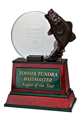 What the Elite postseason is all about ... holding this trophy above your head as the Toyota Tundra Bassmaster Angler of the Year.
