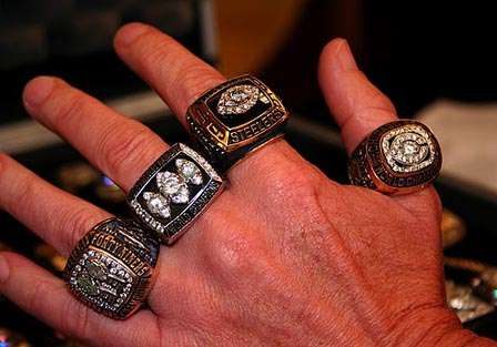 Even one for the thumb, Dave's company made all these Super Bowl rings ... 