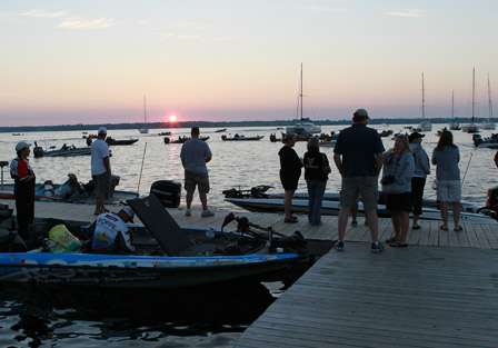 There were plenty of fans on hand to cheer on their favorite anglers at the Day Two launch.