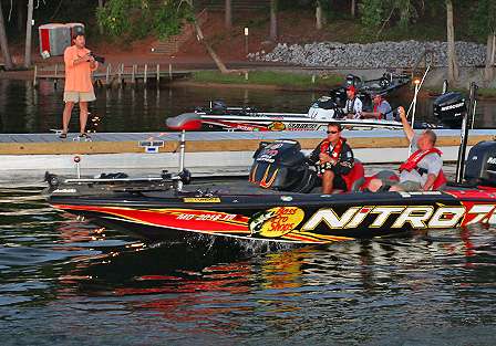 Kevin VanDam listens for his name while idling toward takeoff.