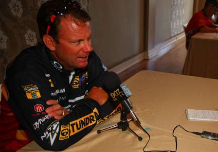 Kevin VanDam was a popular interview during Media Day. 